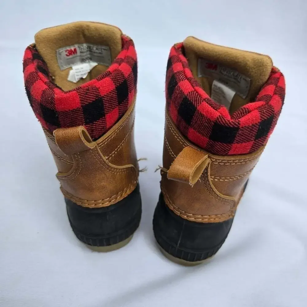 Gap Kids Tan and Black Winter Duck Boots Size 7/8